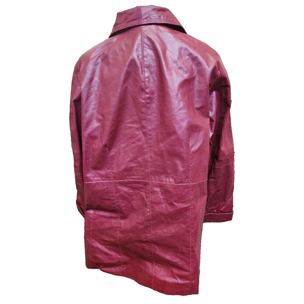 Roaman's Womens Plus Size 18 Red Leather Jacket - Picture 5 of 8